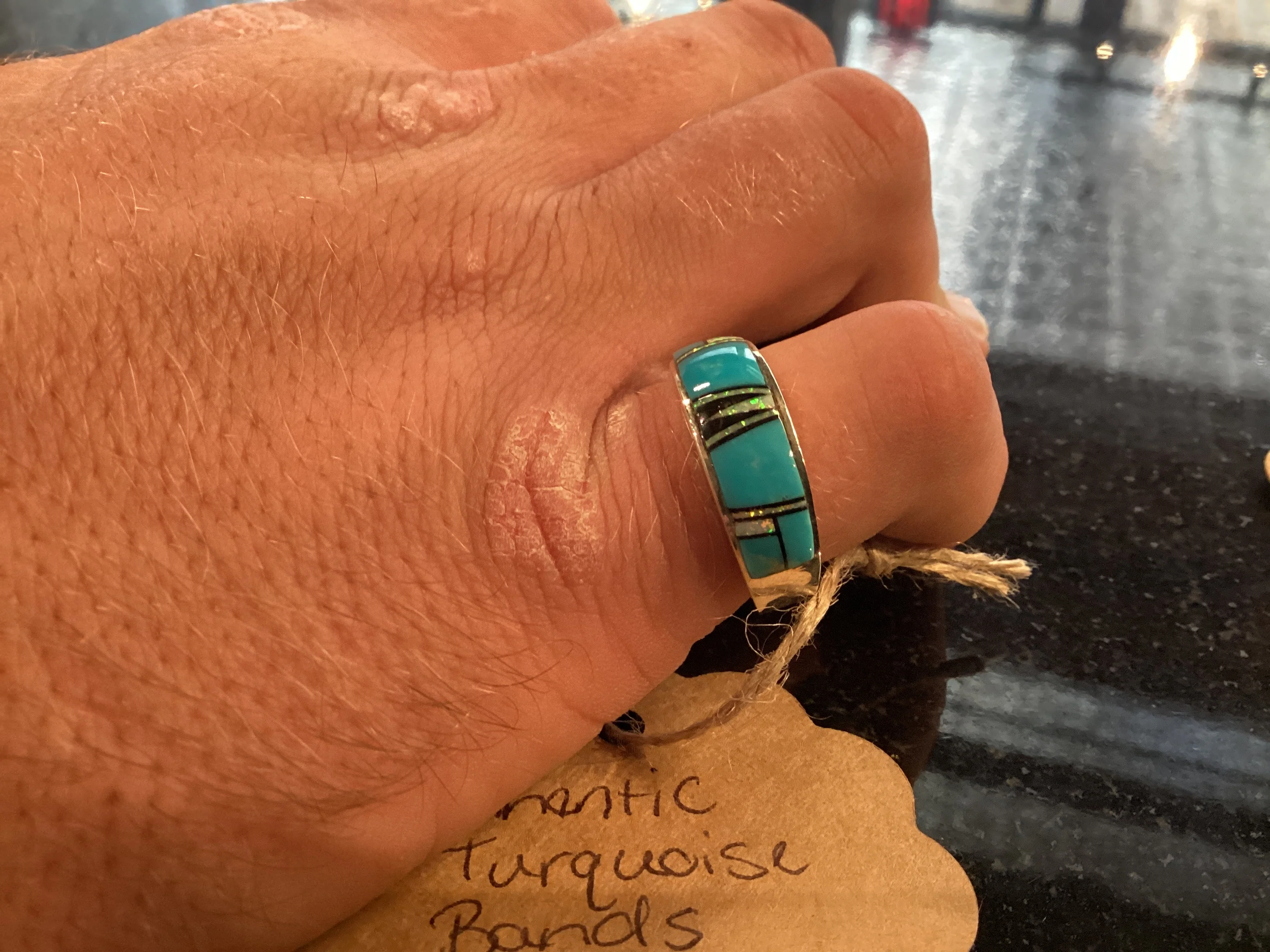 Authentic Turquoise Bands Ring - Image 3