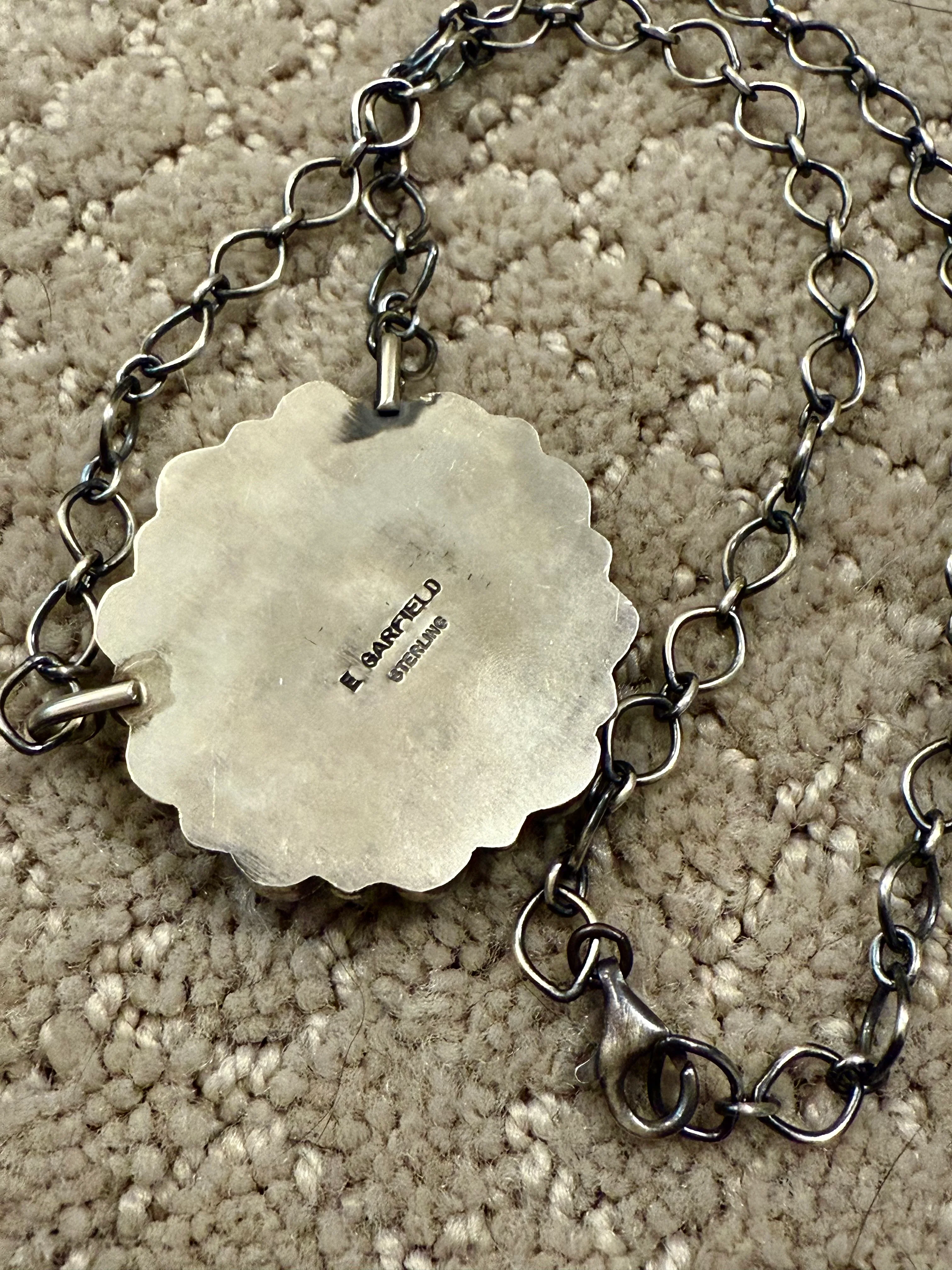 Authentic Turquoise Daisy Necklace - Image 3