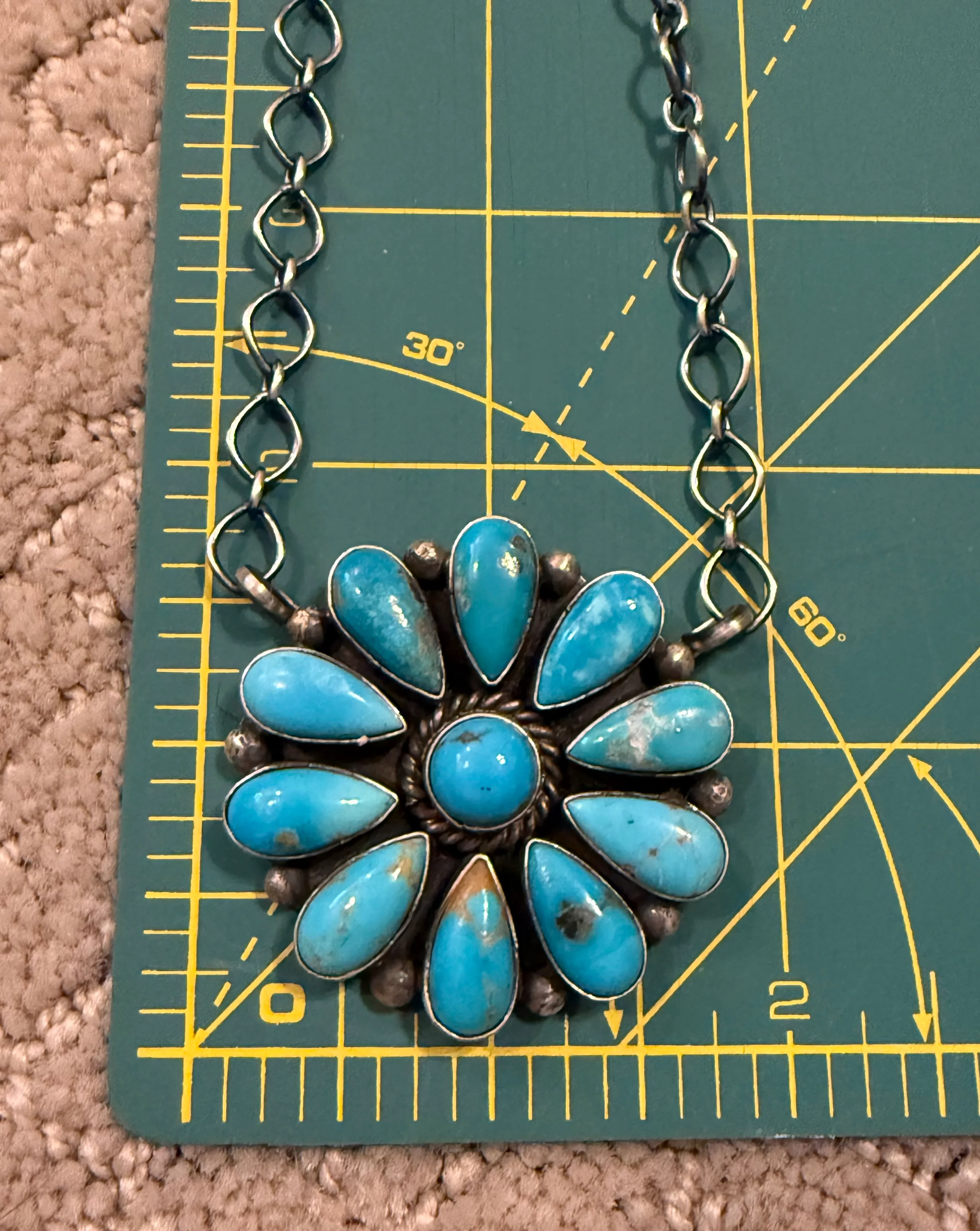 Authentic Turquoise Daisy Necklace - Image 5