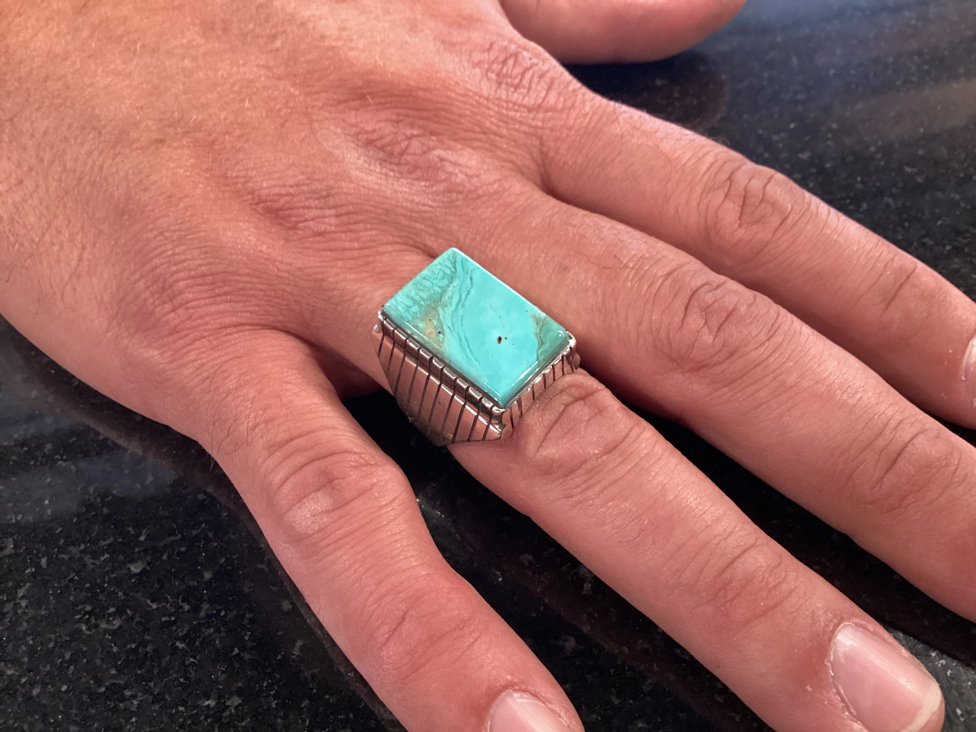 Authentic Turquoise Thunder Ring - Image 2