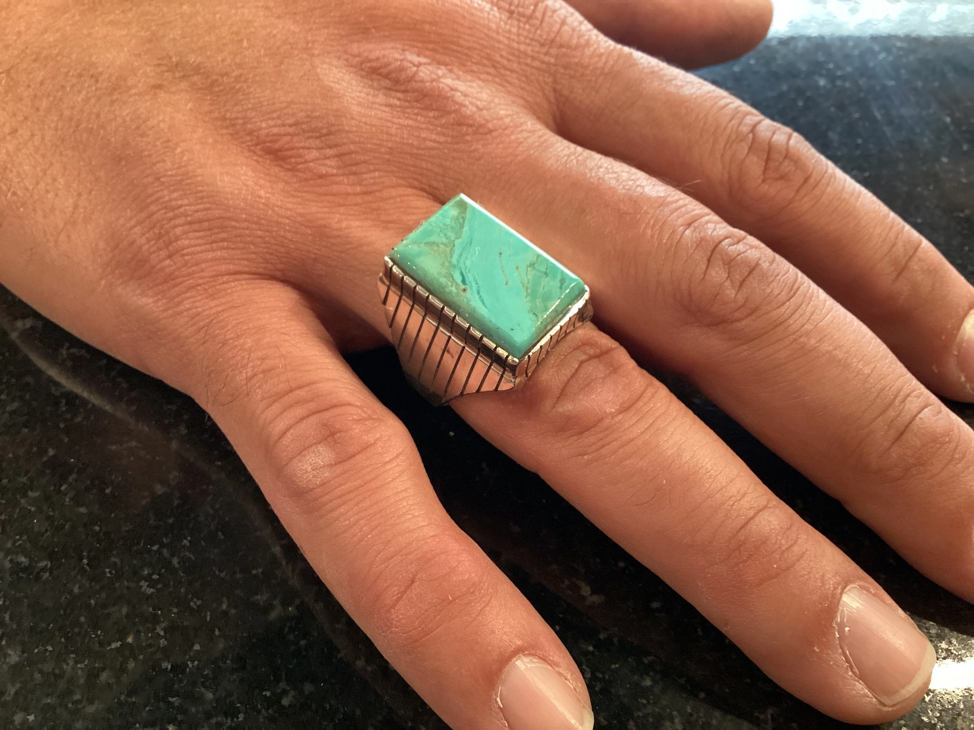 Authentic Turquoise Thunder Ring - Image 3