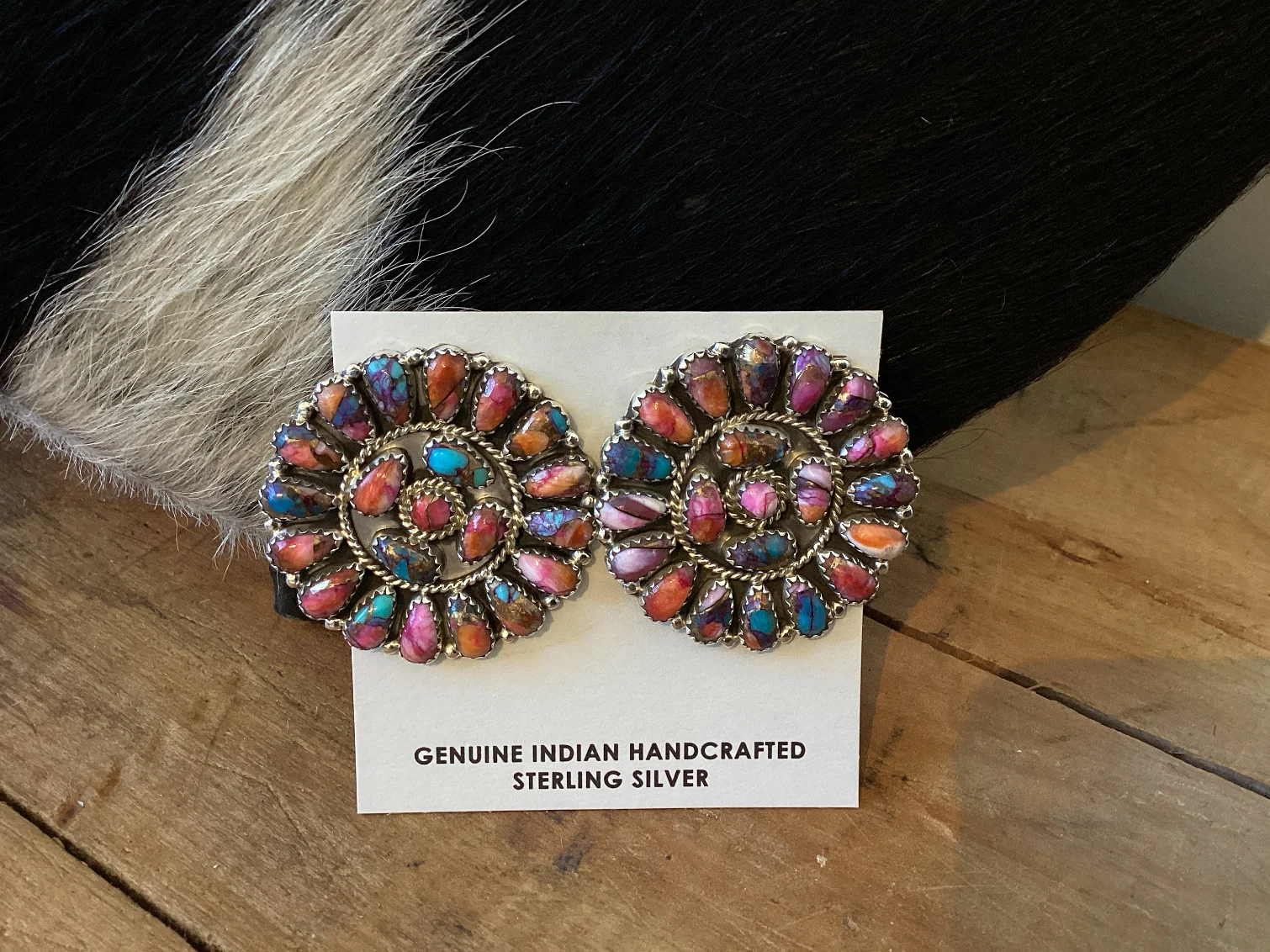 Azle Pink Dahlia Cluster Earrings Authentic - Image 2
