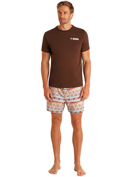 Aztec Print Volley Swim Shorts - Image 2