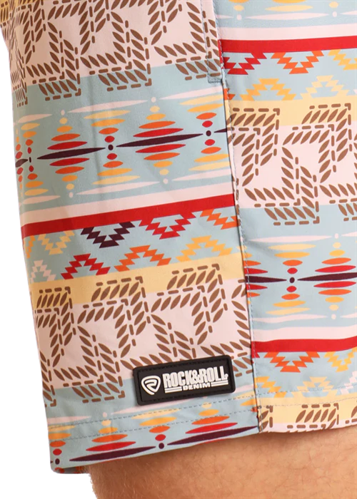 Aztec Print Volley Swim Shorts - Image 4
