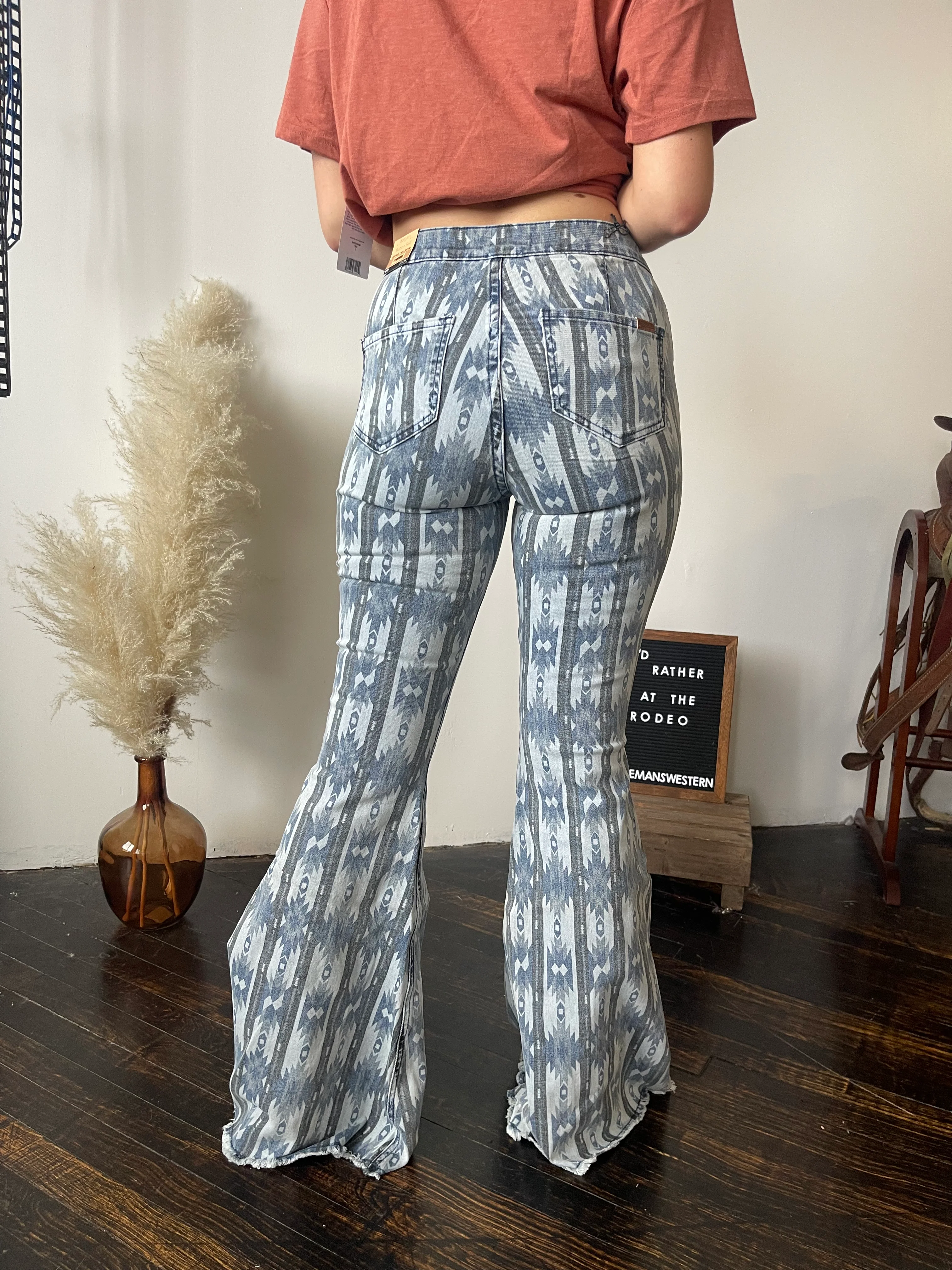 Final Sale ✨ Baby Blues Aztec Bell Jeans - Image 2