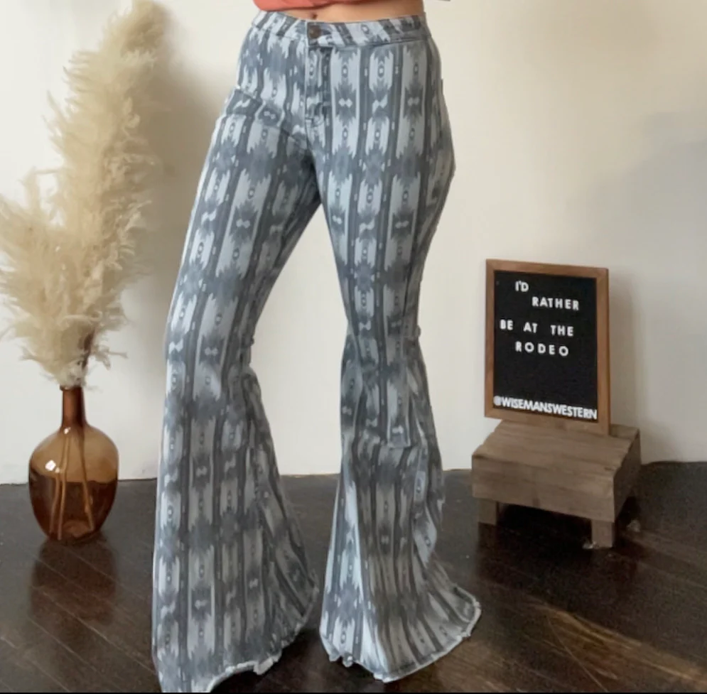 Final Sale ✨ Baby Blues Aztec Bell Jeans - Image 3
