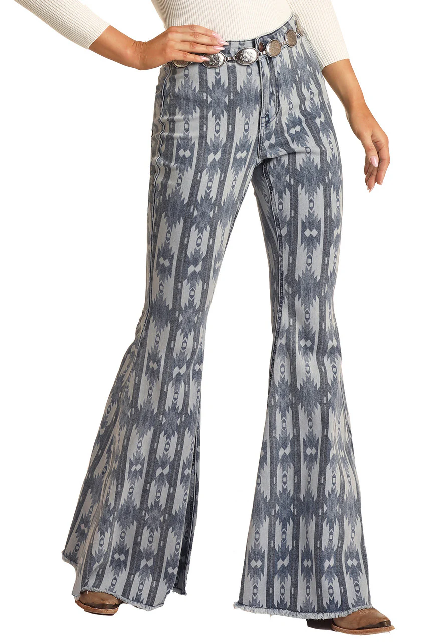 Final Sale ✨ Baby Blues Aztec Bell Jeans - Image 5