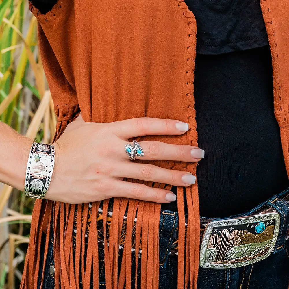 Balancing The Whole Turquoise Open Ring - Image 3