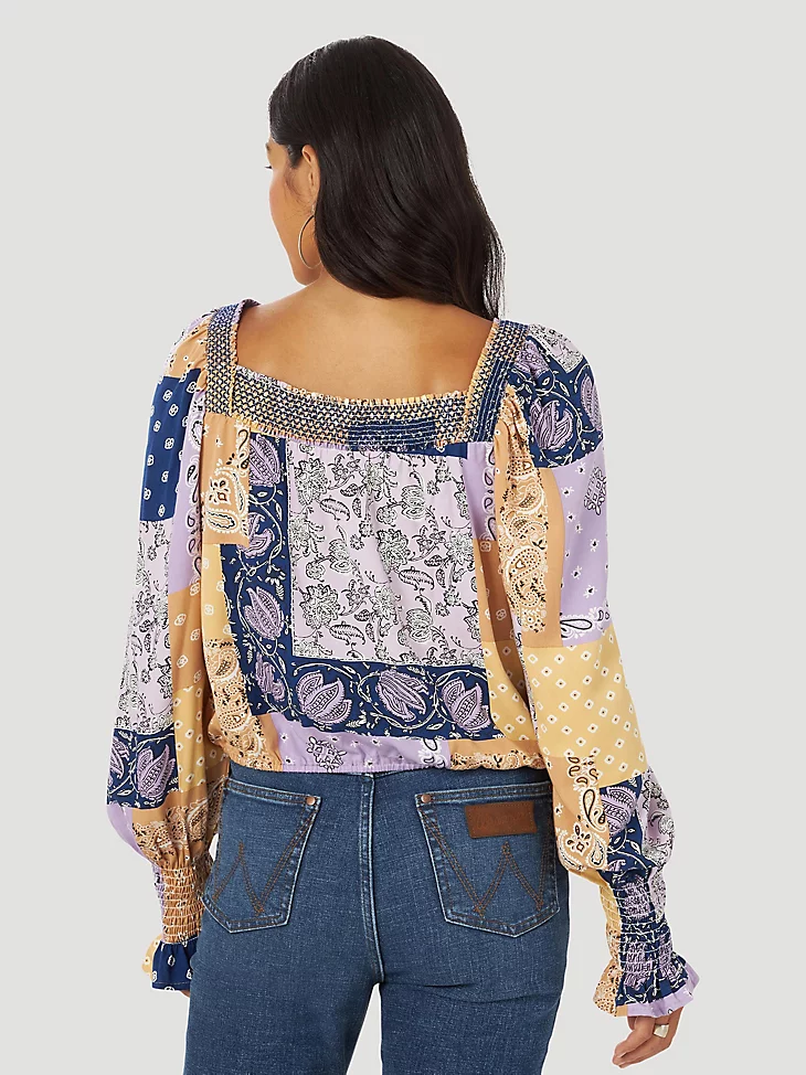 Final Sale✨Bandanna Love Wrangler Crop Women's Shirt - Image 2
