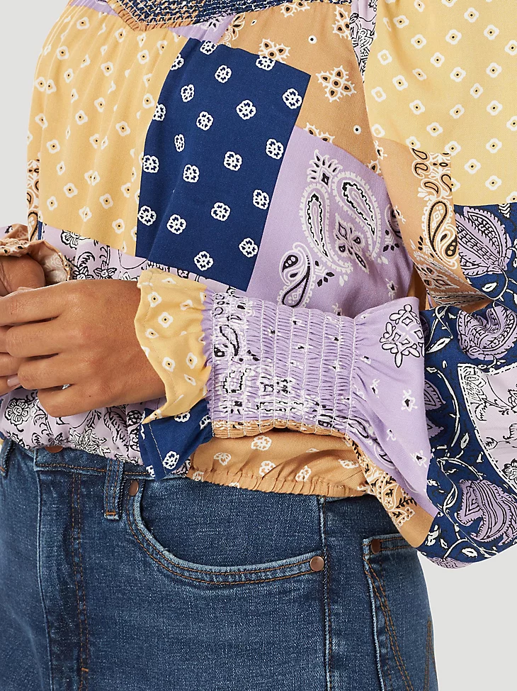 Final Sale✨Bandanna Love Wrangler Crop Women's Shirt - Image 3