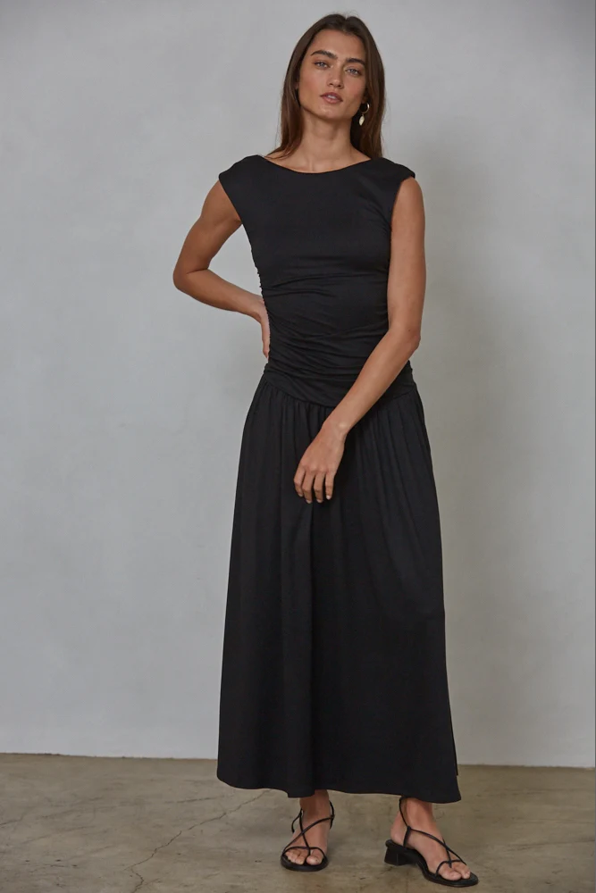 Bella Black Maxi Dress - Image 2