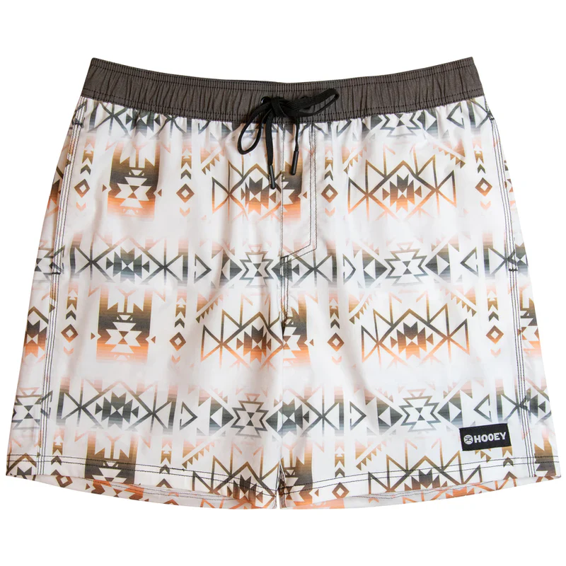 Big Wake Hooey Shorts - White/Brown Aztec - Image 2