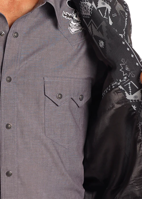 Black & Charcoal Aztec Men's Blazer - Image 2