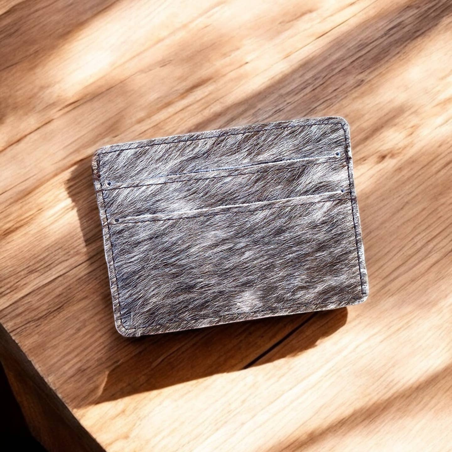 Black Cowhide ID Credit Card Wallet - Image 2