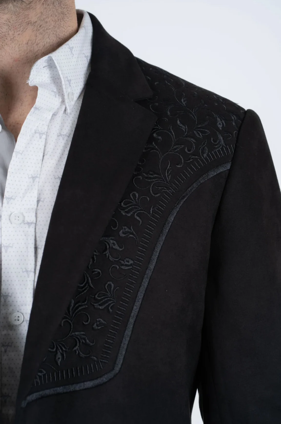 Black Embroidered Blazer - Image 3