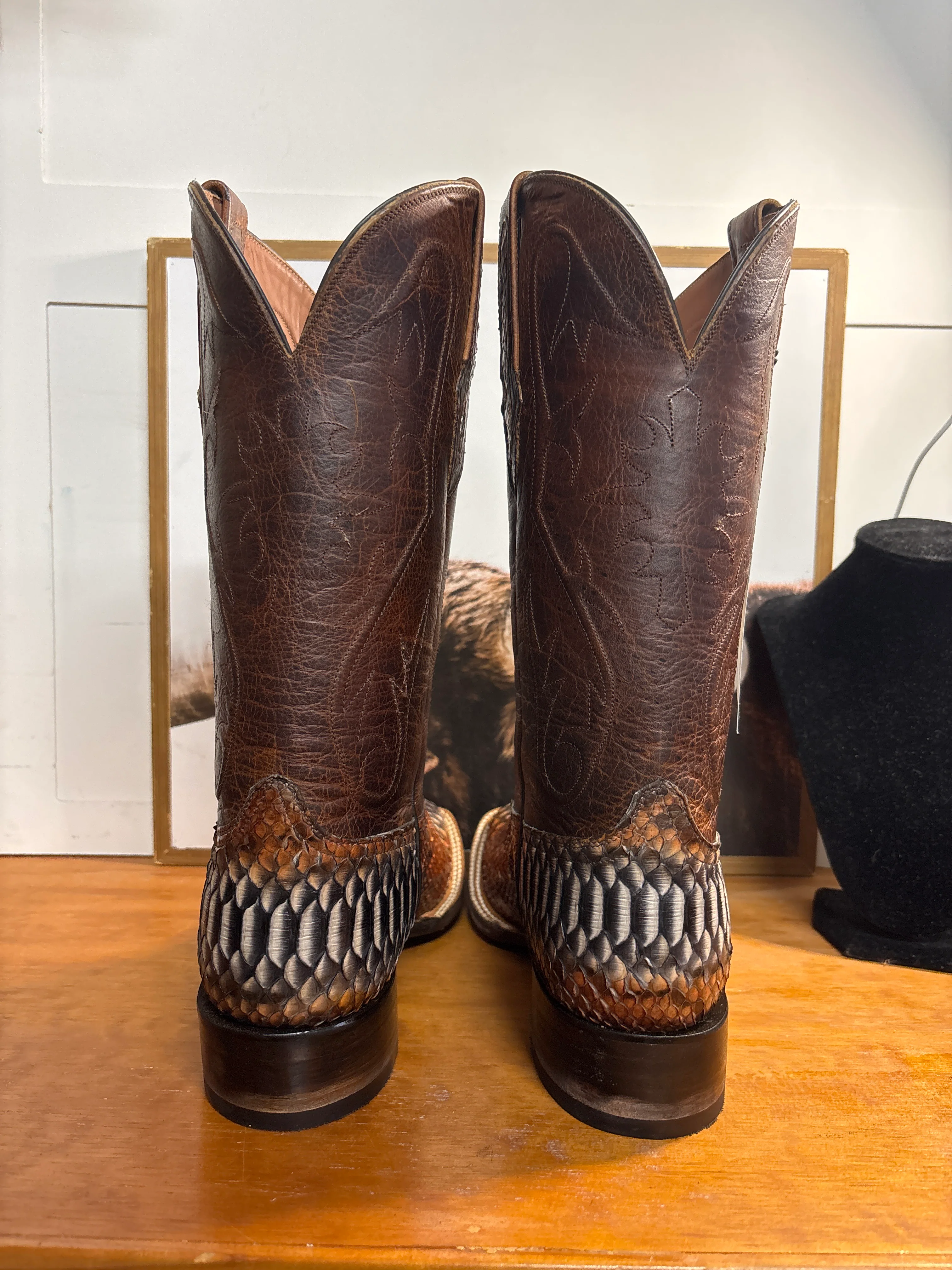 Black Jack Python Cowboy Boots - Rust Dyed Triad - Image 3