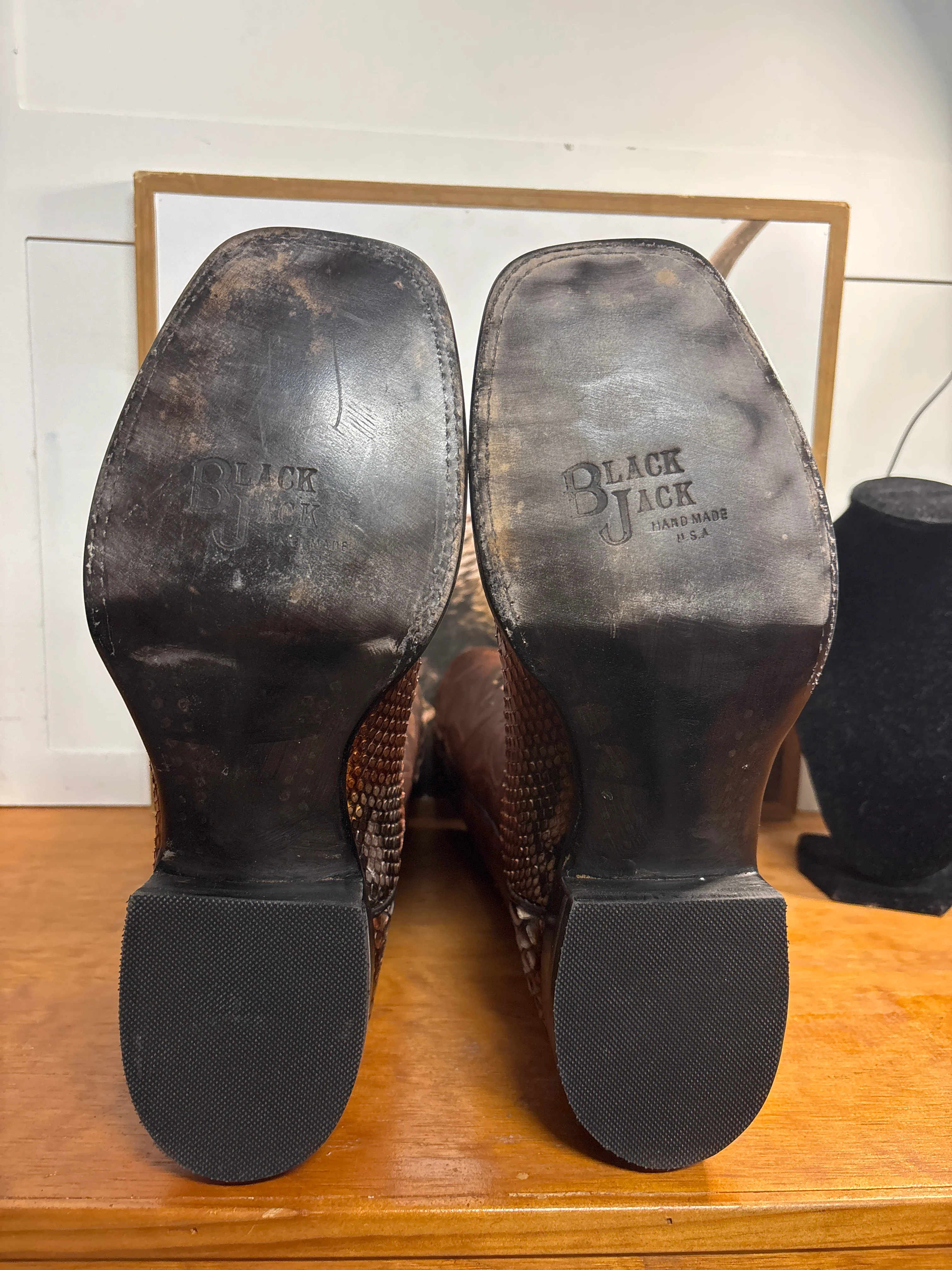 Black Jack Python Cowboy Boots - Rust Dyed Triad - Image 5
