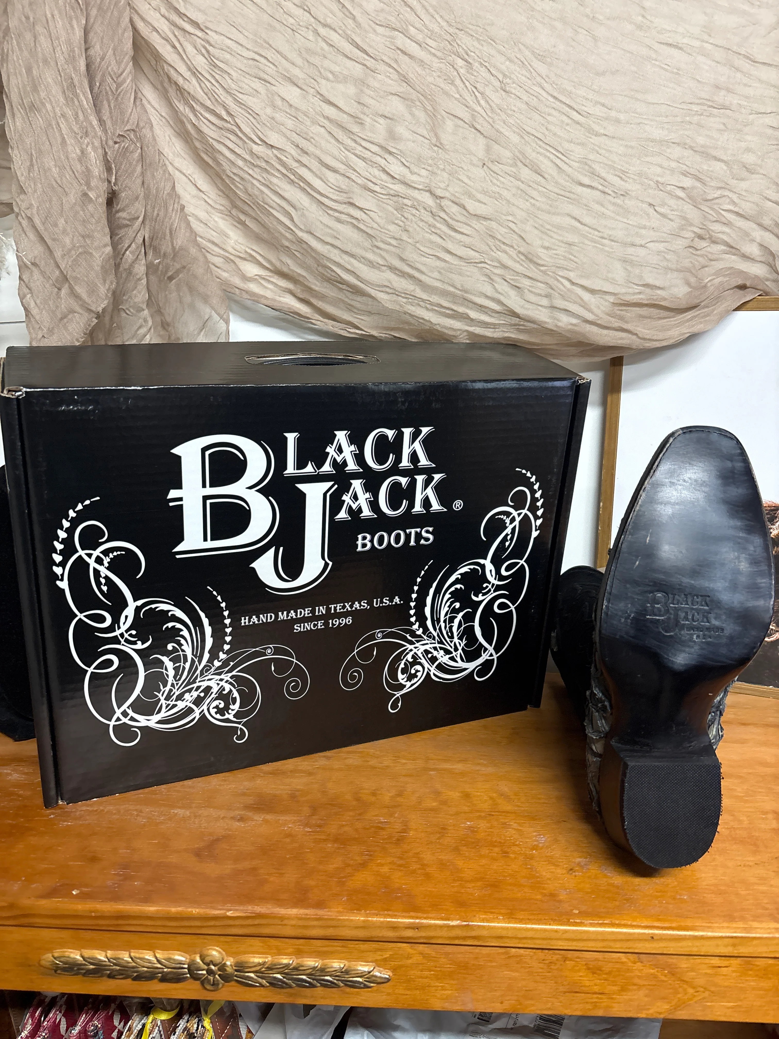 Black Jack Pirarucu Fish Inverted Dark Stone Gray Boots - Image 4