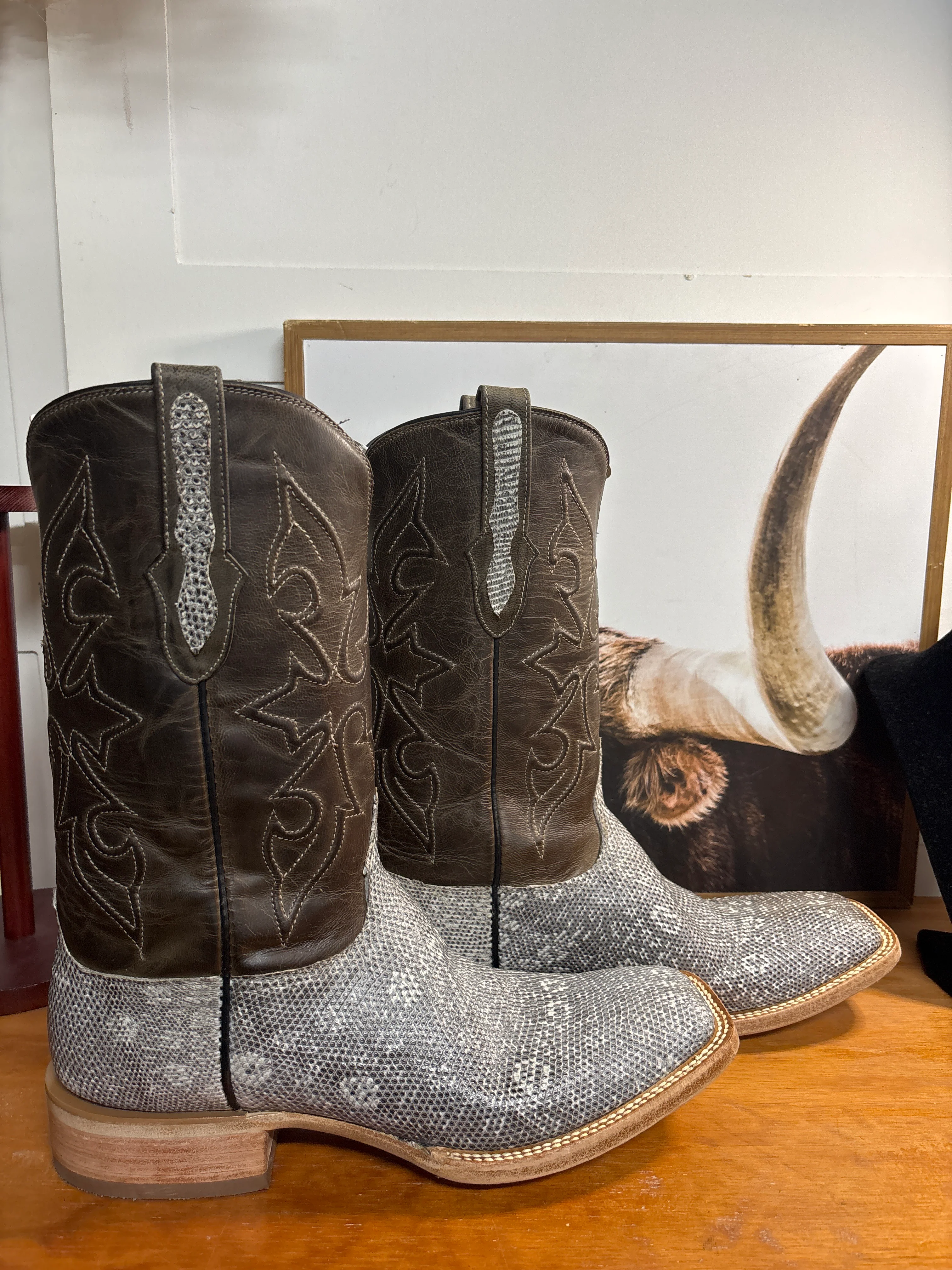 Black Jack Grey / Neutral Ring Lizard Boots - Image 4