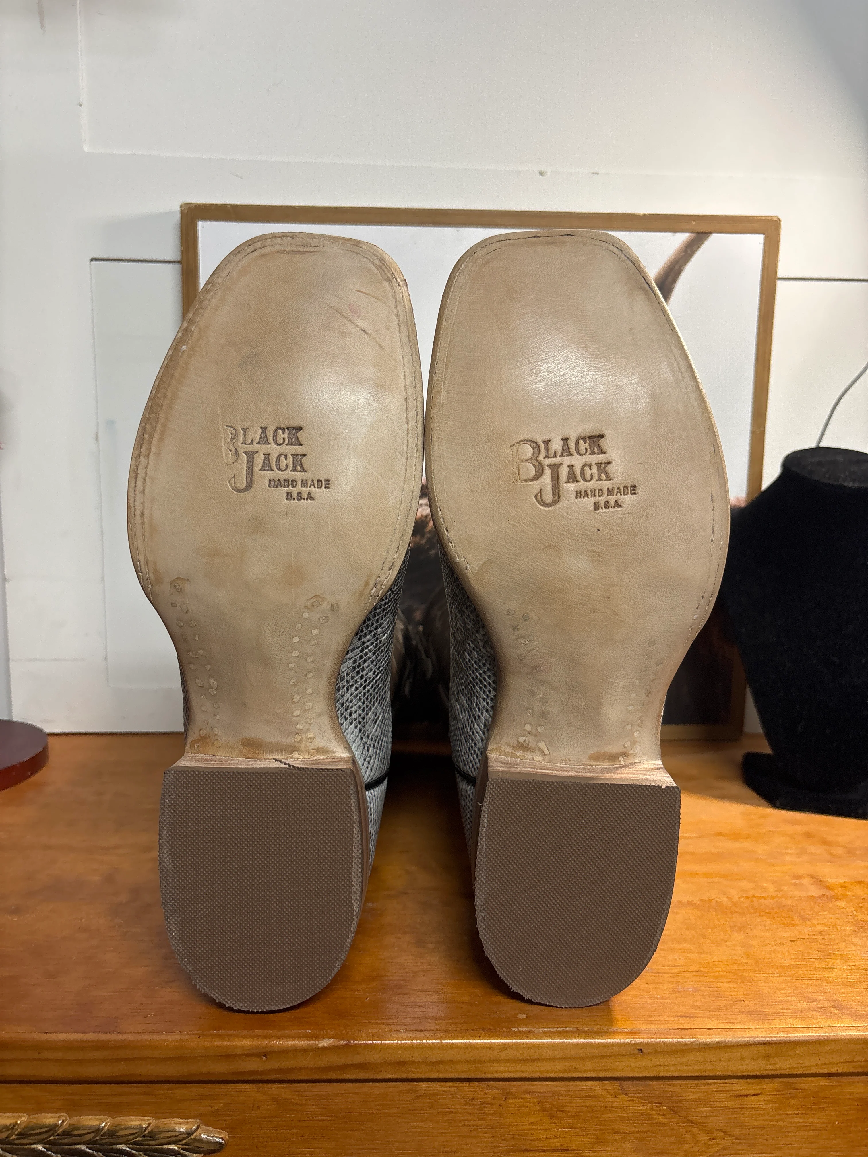 Black Jack Grey / Neutral Ring Lizard Boots - Image 5