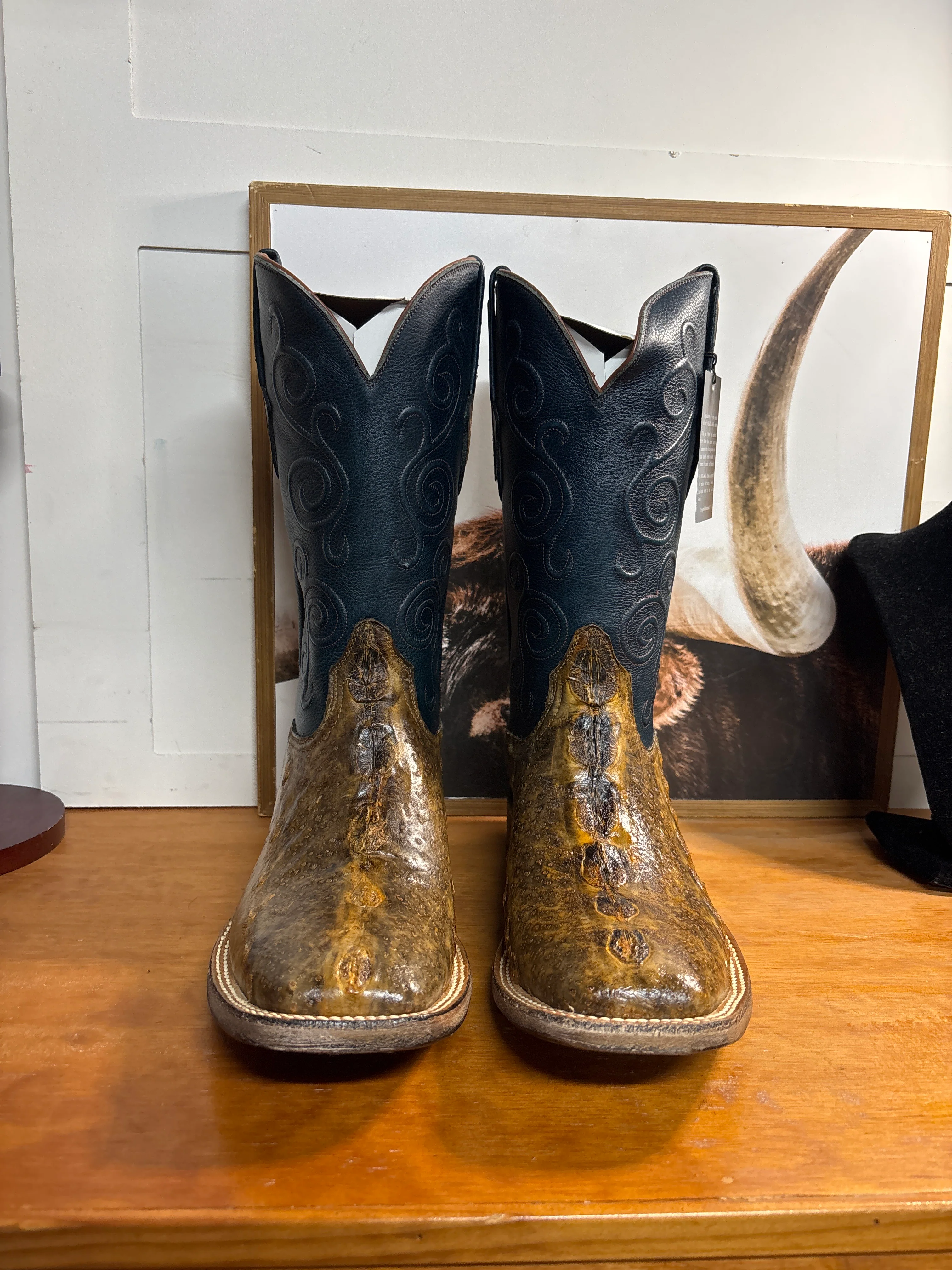 Black Jack Sturgeon Fish Brown Boots