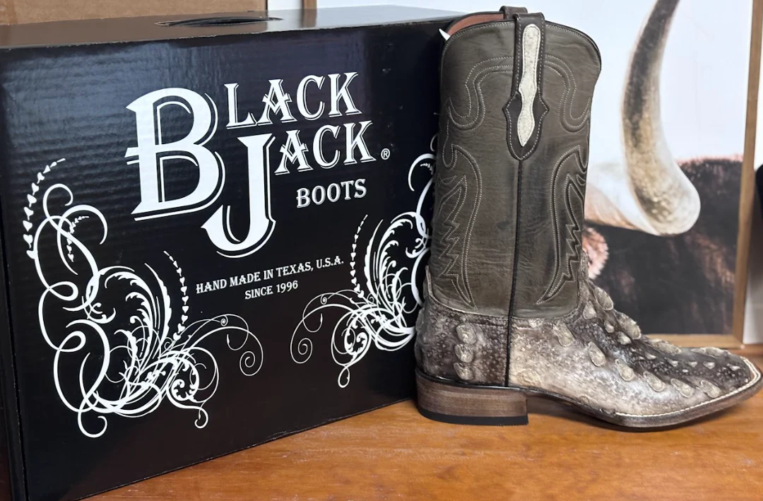 Black Jack Sturgeon Fish Natural Boots - Image 3