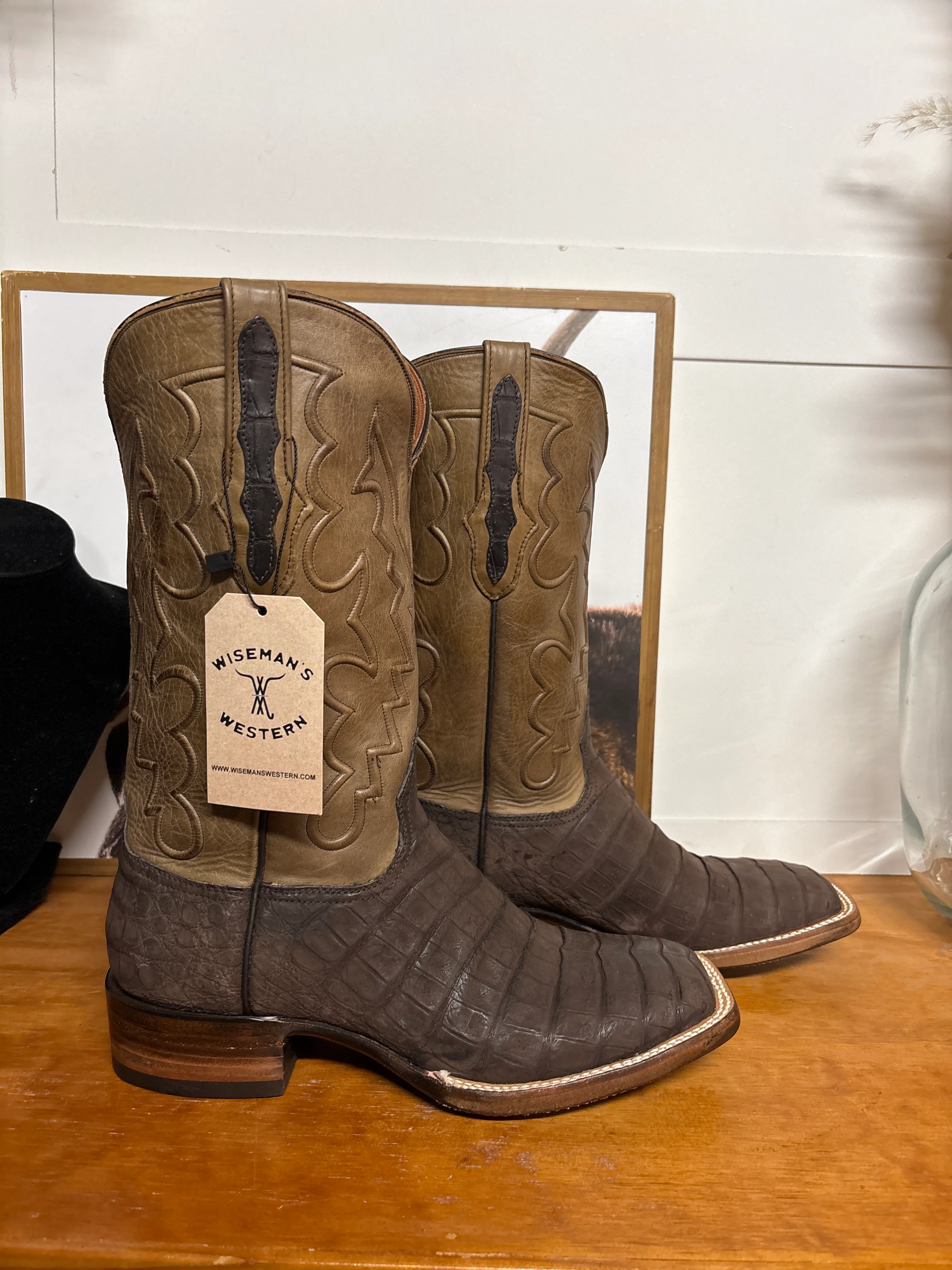 Black Jack Suede Caiman Boots - Image 3