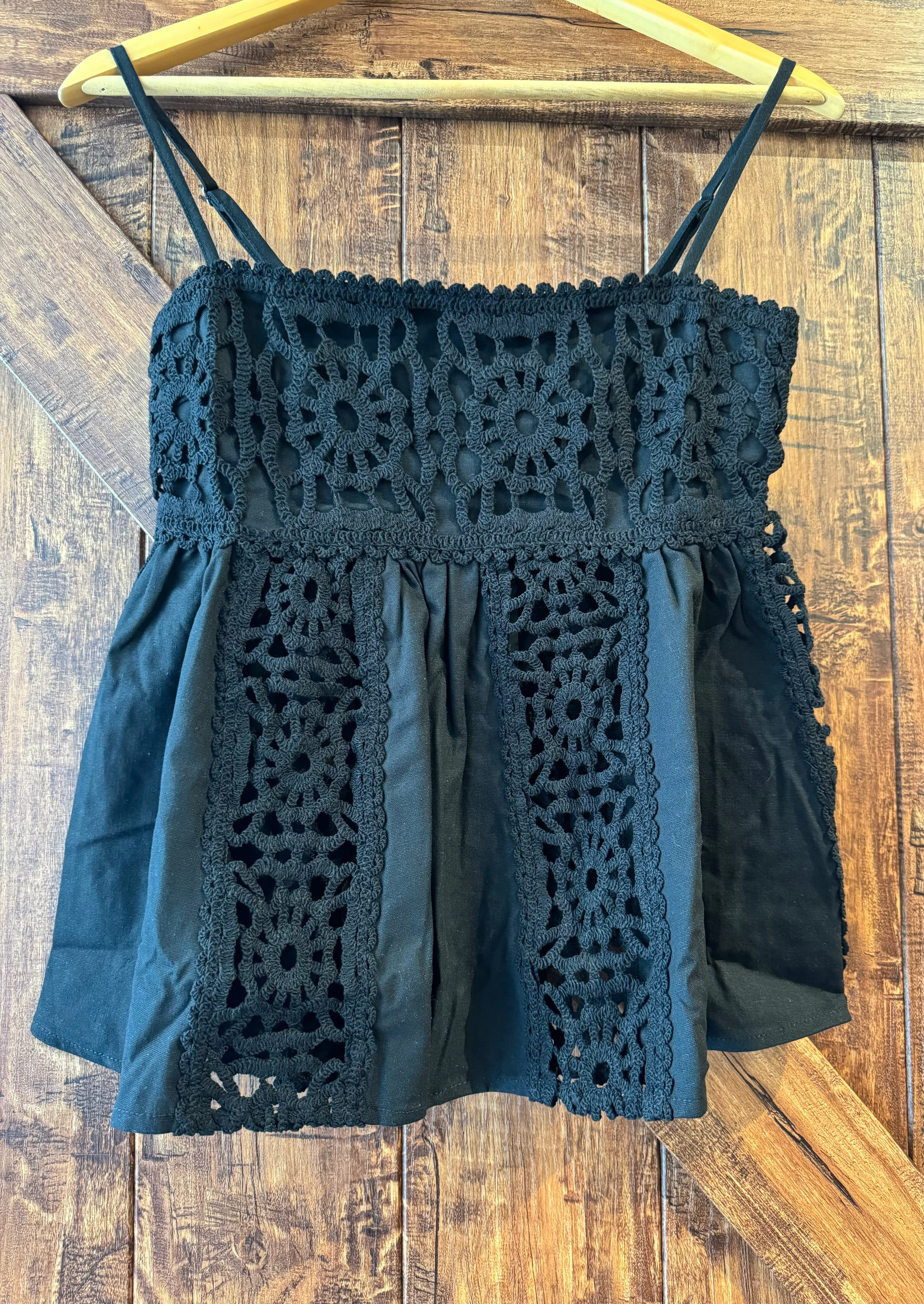 Black Crochet Tank Top - Image 2