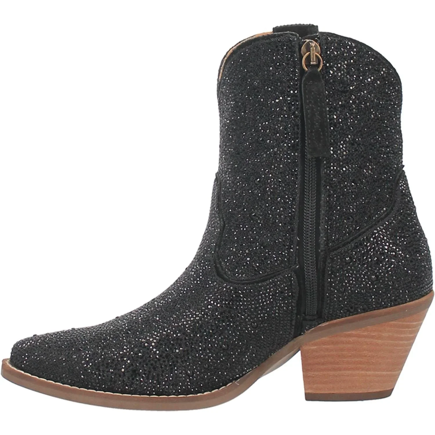 Final Sale ✨ Black Rhinestone Cowgirl Booties - Image 4