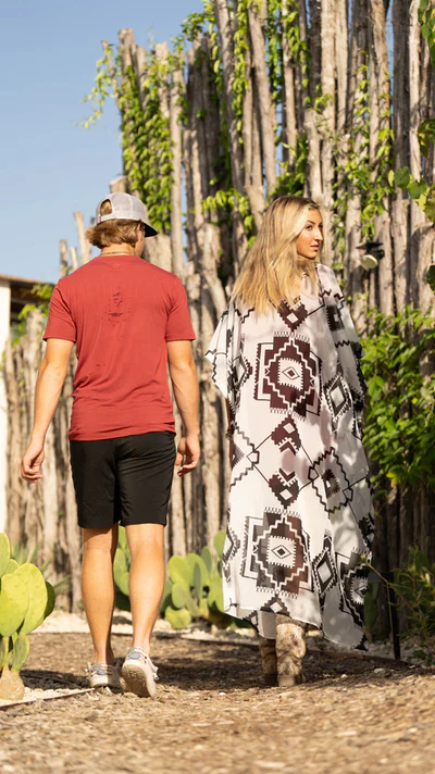 Black & White Aztec Kimono Coverup - Image 2