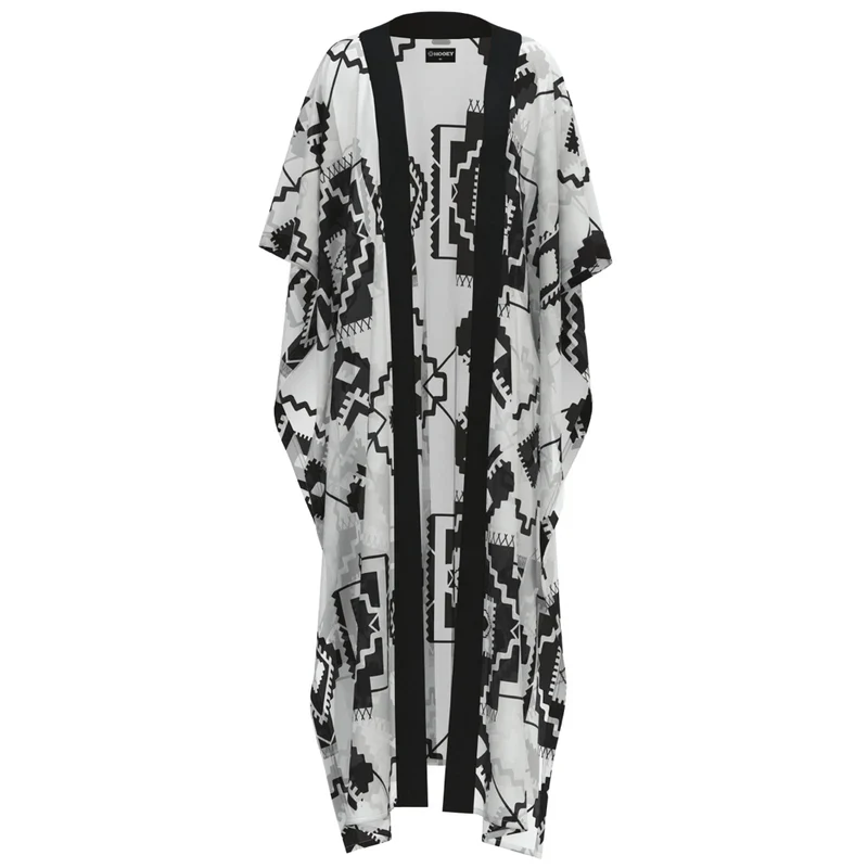 Black & White Aztec Kimono Coverup - Image 3