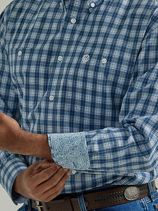 Final Sale ✨ Blue George Strait Button Up - Image 3