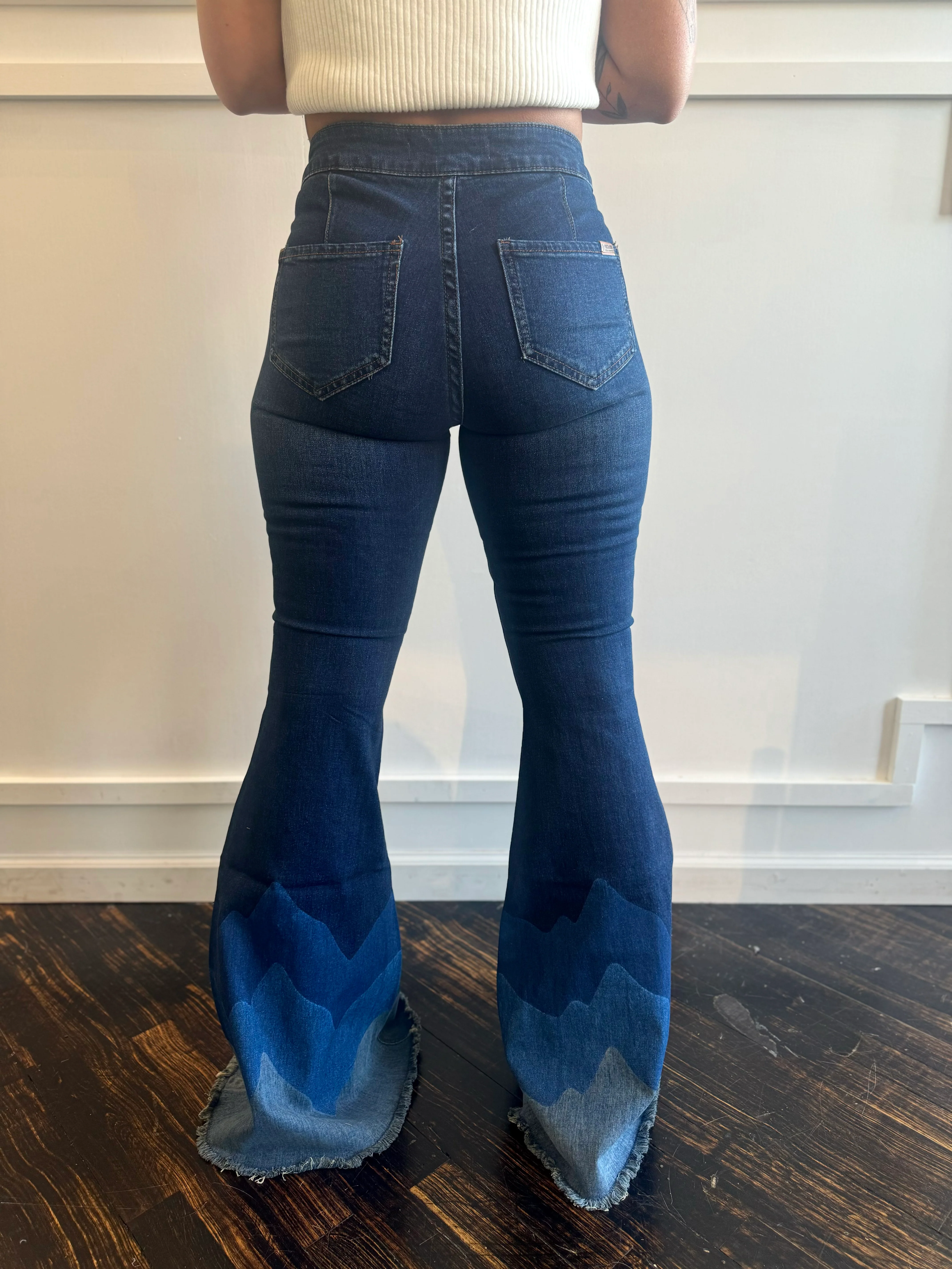 Final Sale ✨Blue Wave Bell Bottoms Jeans - Image 2
