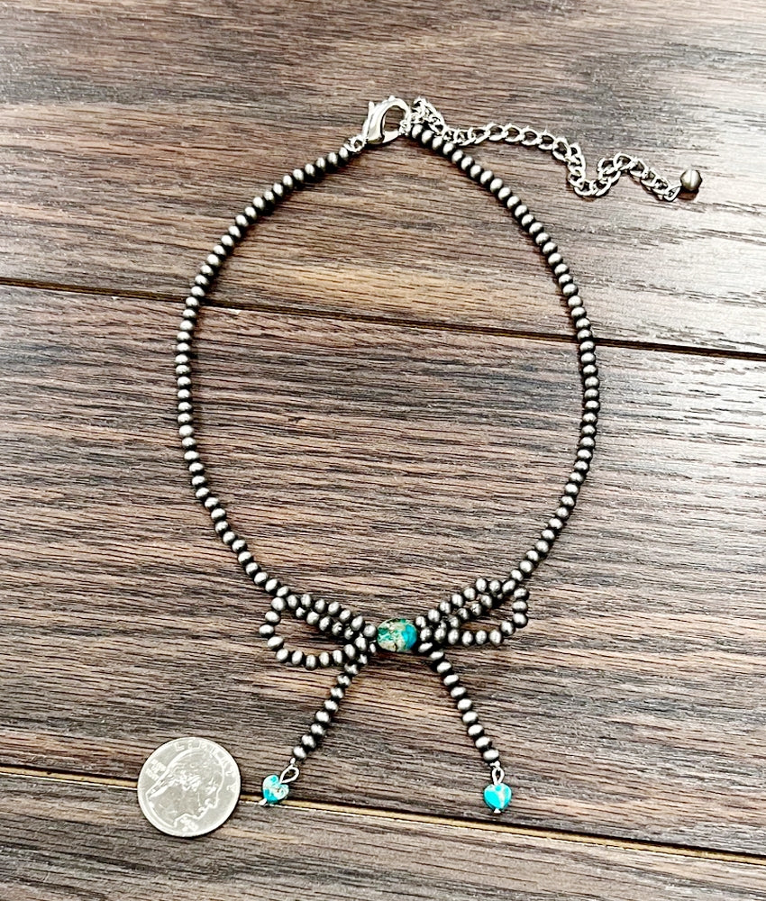Bow Bead Necklace 15" - Image 2