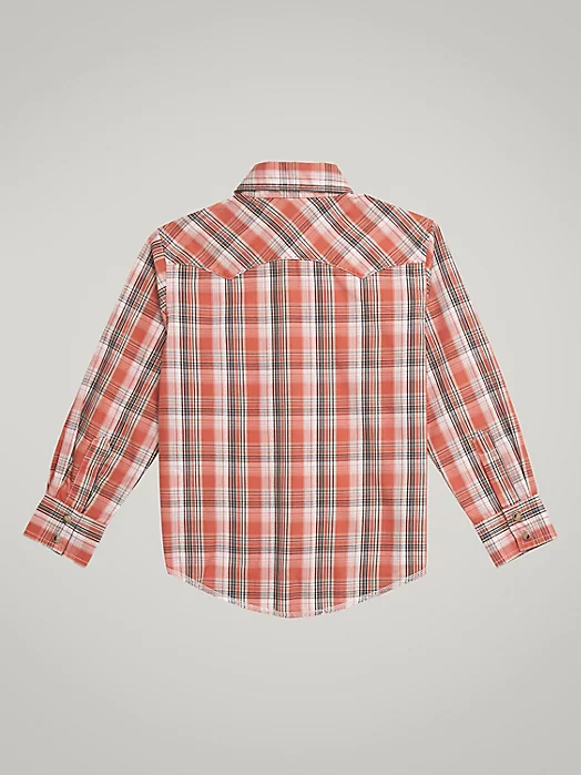 Final Sale ✨ Boy’s Long Sleeve Plaid Cider Orange - Image 2