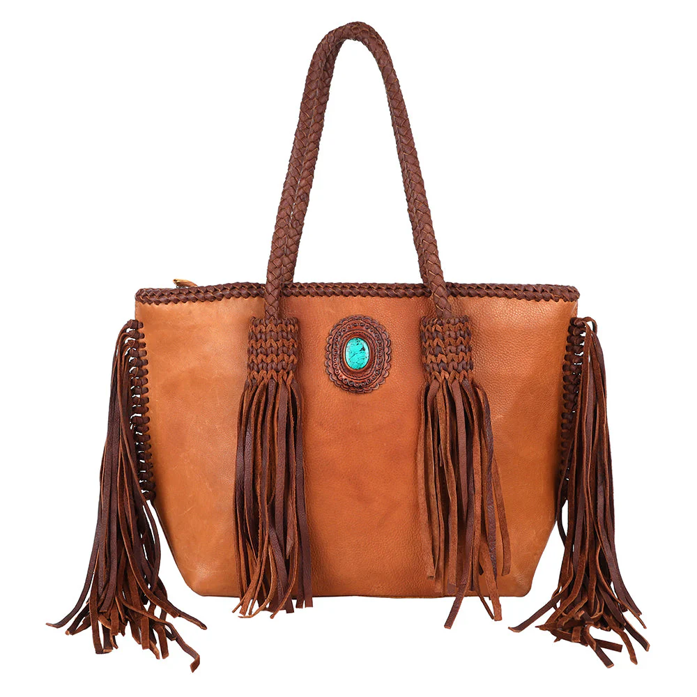 Braided Suntan Tote Handbag - Image 3