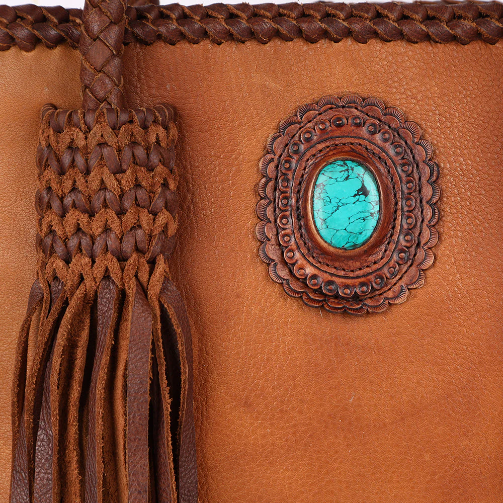 Braided Suntan Tote Handbag - Image 4