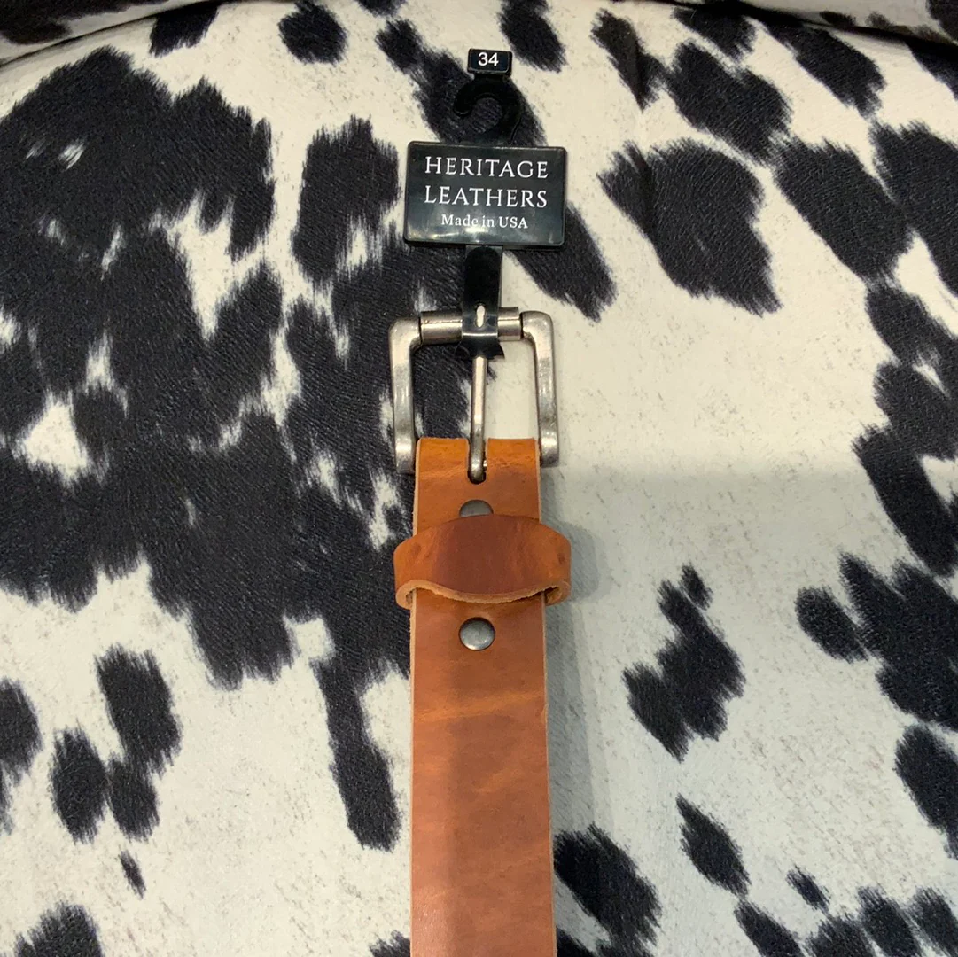 Brown Mens Belt Heritage Leather - Image 2