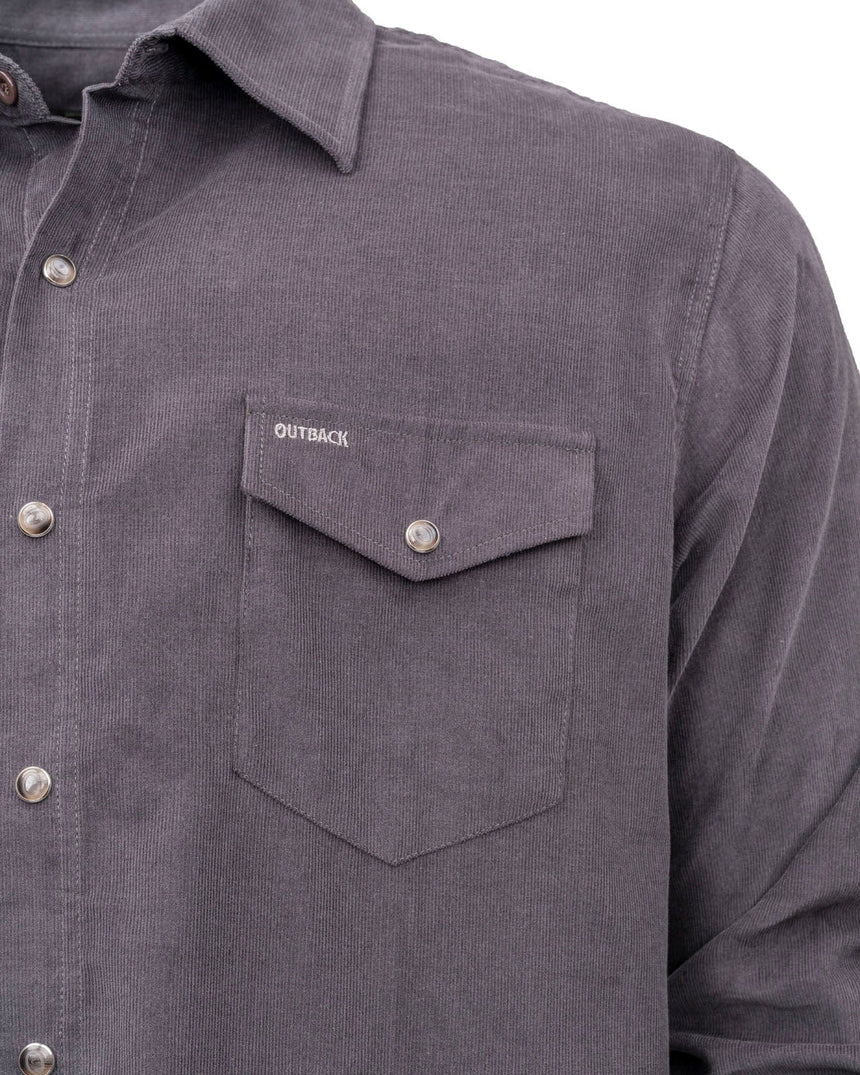 Bryce Charcoal Corduroy Men's Shirt - Image 3