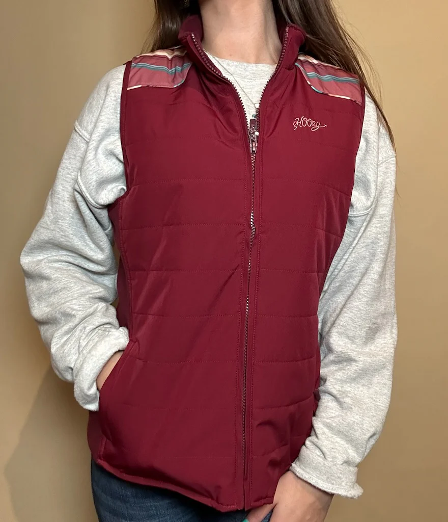 Final Sale ✨ Hooey Burgundy Serape Packable Vest - Image 2