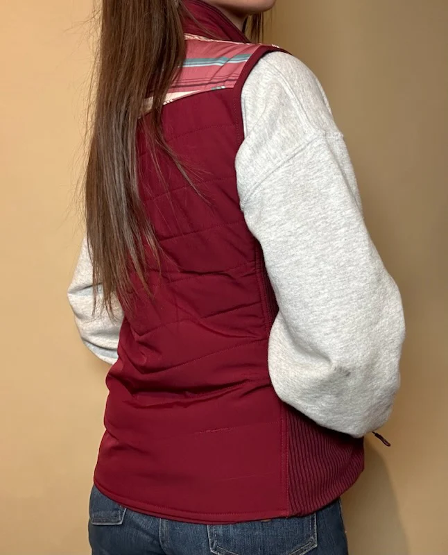 Final Sale ✨ Hooey Burgundy Serape Packable Vest - Image 3