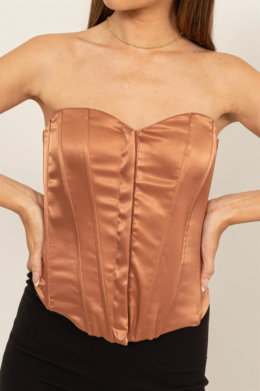 Final Sale Last One✨ Bustier Satin Top