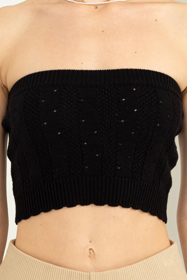 Buxom Babe Black Knit tube Top - Image 2