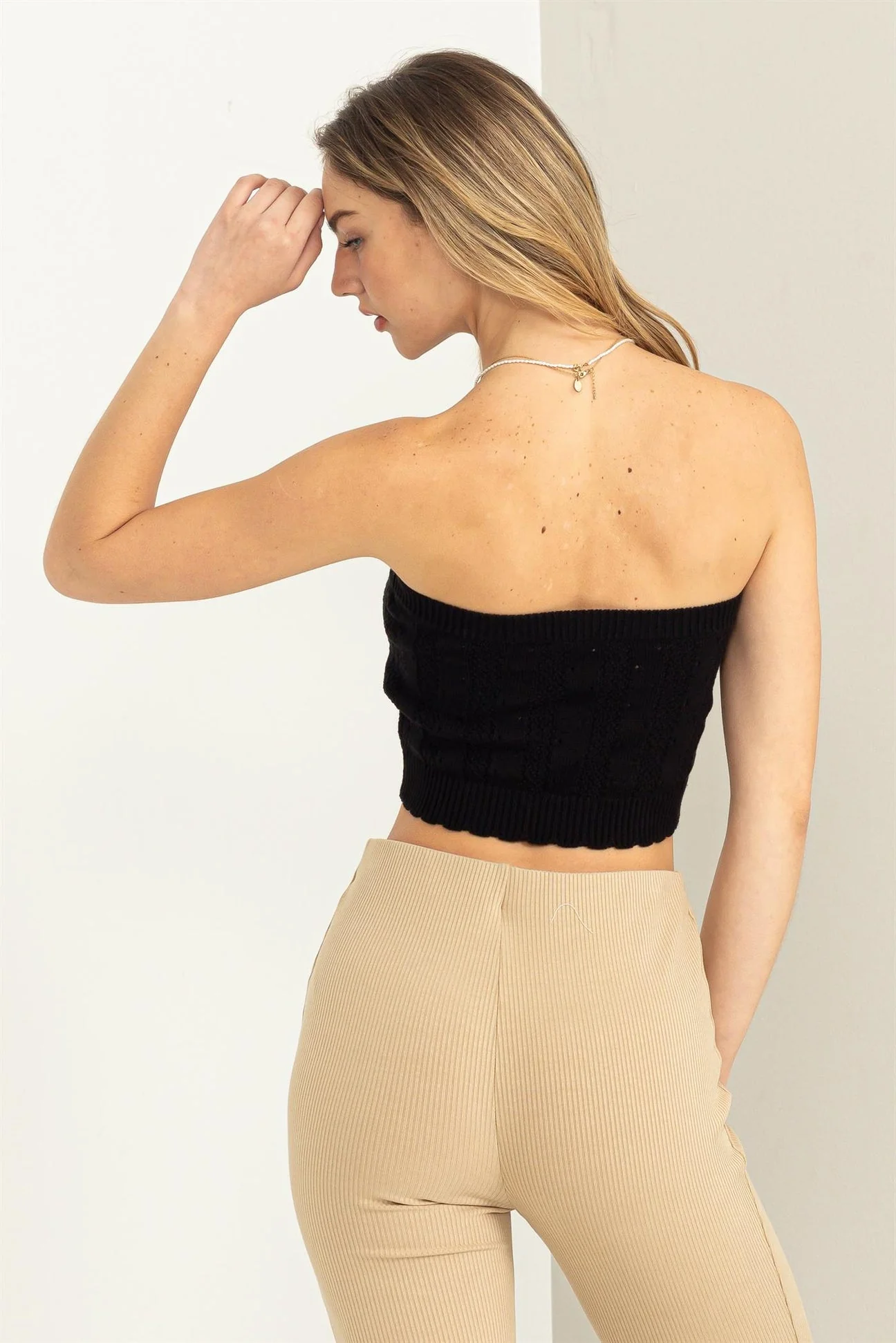 Buxom Babe Black Knit tube Top - Image 4