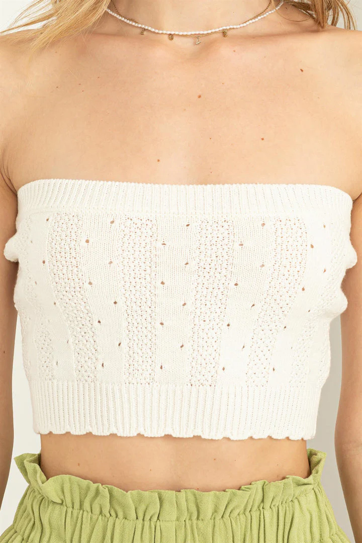Buxom Babe Whip Cream Knit Tube Top - Image 2