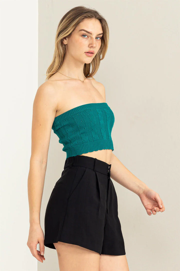 Buxom Babe Teal Knit Top - Image 3
