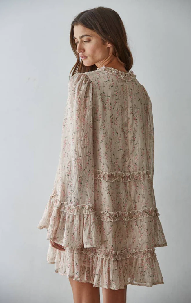 Floral Ruffle Mini Dress - Image 3