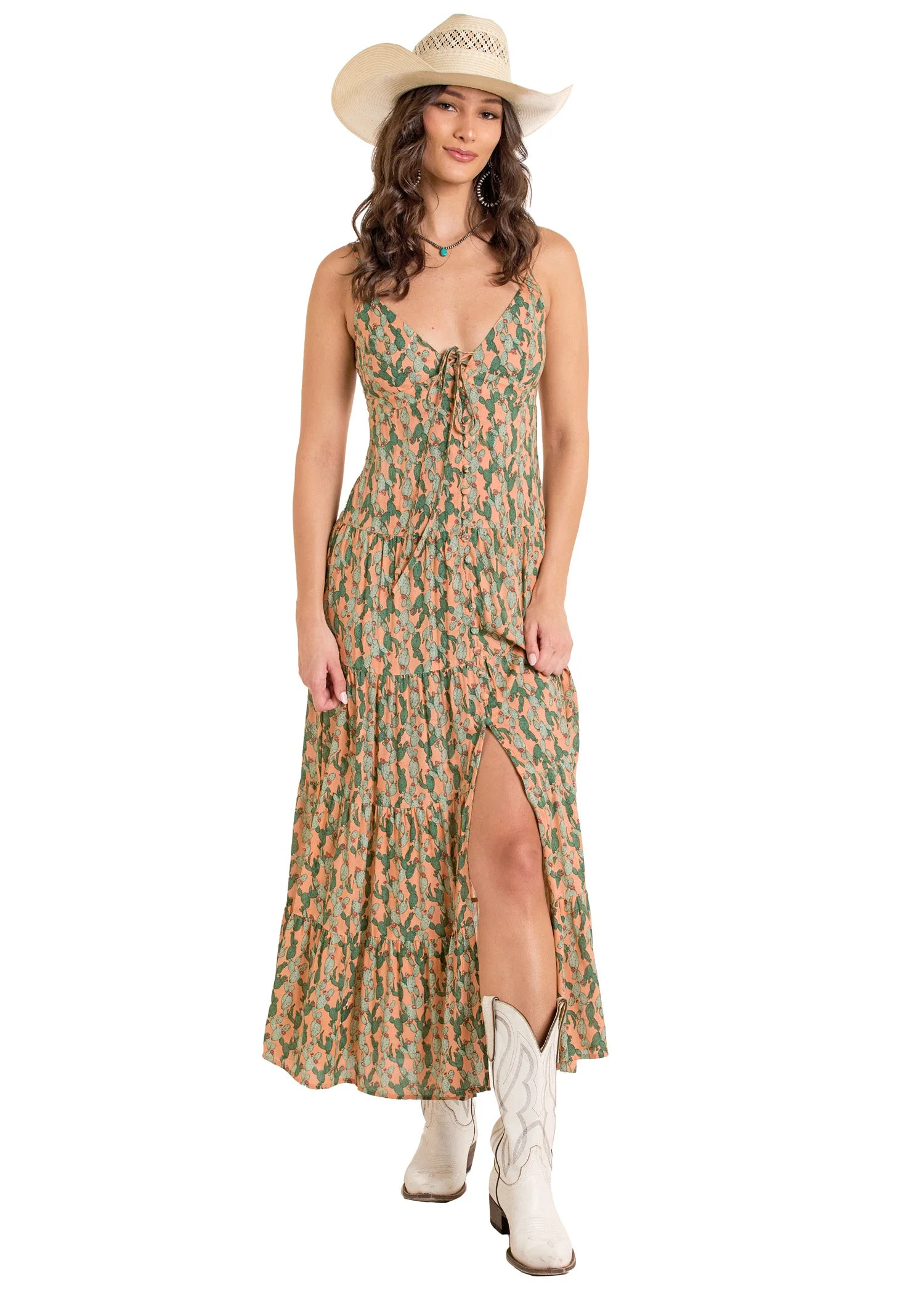 Cactus Print Midi Dress - Image 3