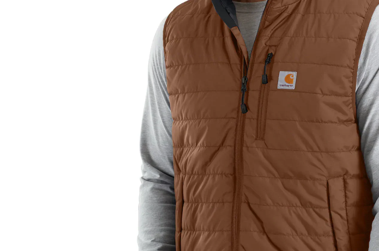 Carhartt Men's Rain Defender Insulated Mocha Vest - Image 2