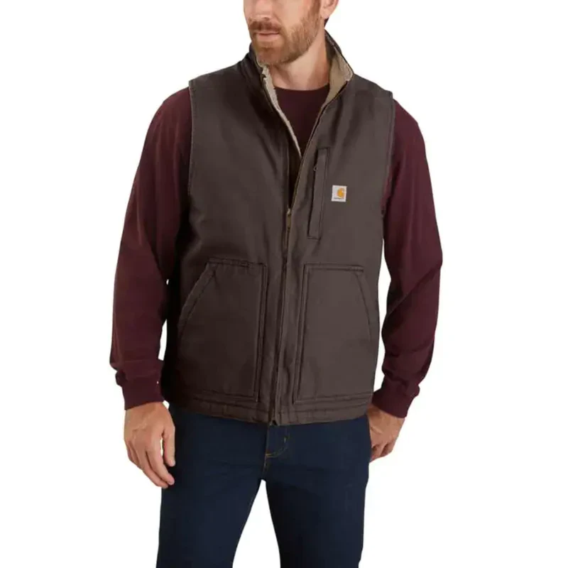 Carhartt Mock-Neck Sherpa Dark Brown - Image 2